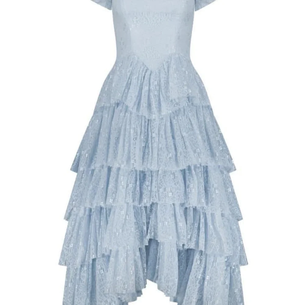 JessaKae Blue Ruffle Tiered Lace Midi Dress Size 5X Mia Disney Bound Tea NWT - Picture 4 of 6